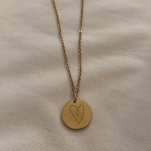 Latched Mama Reversible Heart Necklace Gold